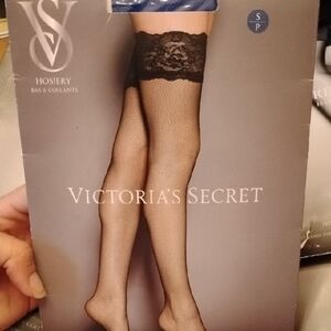Victoria's Secret Blue Fishnet Thigh Highs Lace Top
